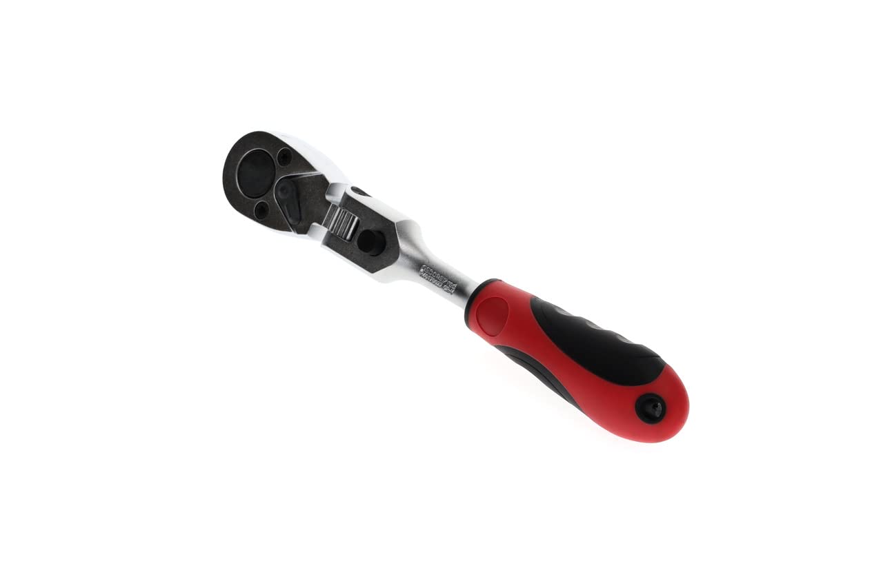 GEDORE red Gelenk-Bitknarre mit ergonomischem 2K-Griff, Feinverzahnung mit 72 Zähnen, 1/4 Zoll, Rot/Schwarz