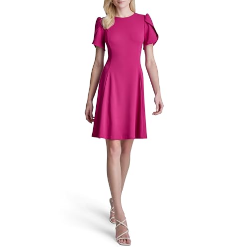 Image of DKNY Women's Tulip Sleeve Fit & Flare Mini Dress
