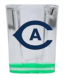 R and R Imports UC Davis Aggies 2 Ounce Shot Glass Square Green Base Officially Licensed Collegiate Product Single
