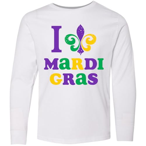 inktastic I Love Mardi Gras Youth Long Sleeve T-Shirt