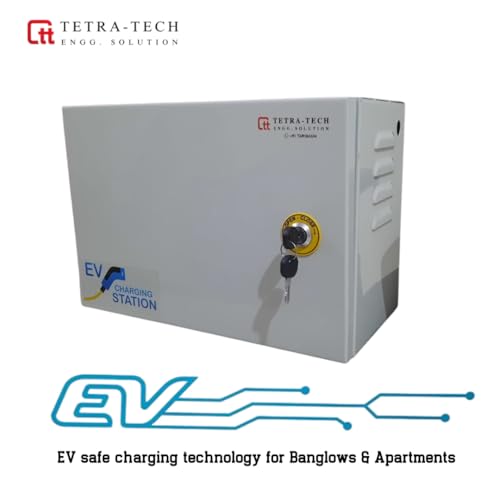 Image of Duel Charge Anchor & POLYCAB Standard Materials for EV Charger Safety Box, Suitable for All Brand Electric Scooters & Cars to Safe Charging at Parking lot. with safty Lock,Gasket (16 AMP + 25 AMP)