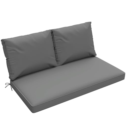 zanwu hwyd Outdoor Loveseat Cushions Set 48x24x4 Inch, Dark Gray