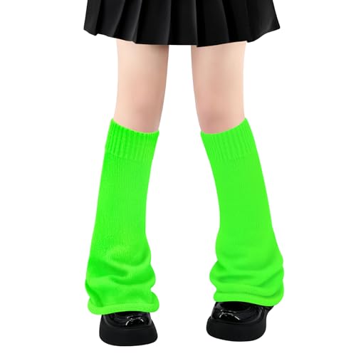 Olreco Neon Green Leg Warmers for Women Neon Leg Warmers for Womens 80s Accessories for Women Green Accessories for Spirit Week