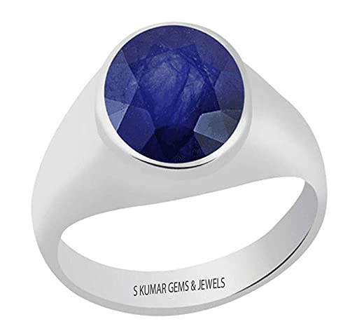 S KUMAR GEMS & JEWELS Certified Natural Blue Sapphire Stone(Neelam/Nilam) 6.25 Ratti or 5.70 Ct Gemstone Lab Tested Hallmark Sterling Silver Ring (B09N1GDT5C) Amazon Price History, Amazon Price Tracker