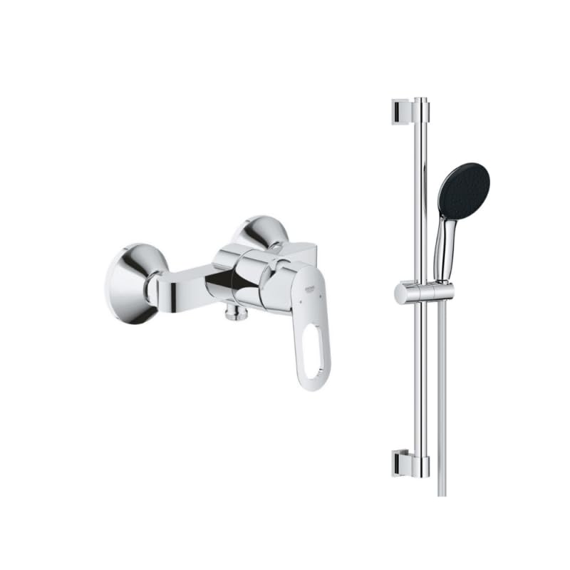 Grohe - Mitigeur douche avec douchette monocommande Bauloop avec barre de douche et porte savon Tempesta