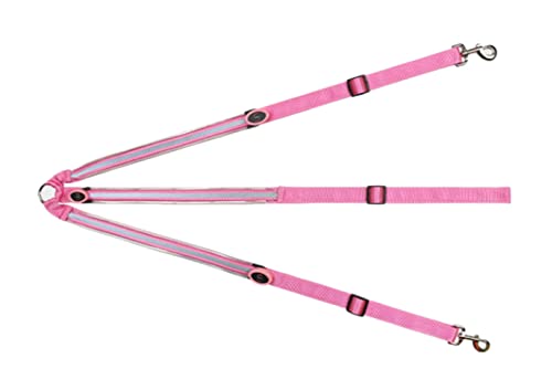 Harnachement pour l'équitation de nuit : collier de chasse LED rose haute visibilité
