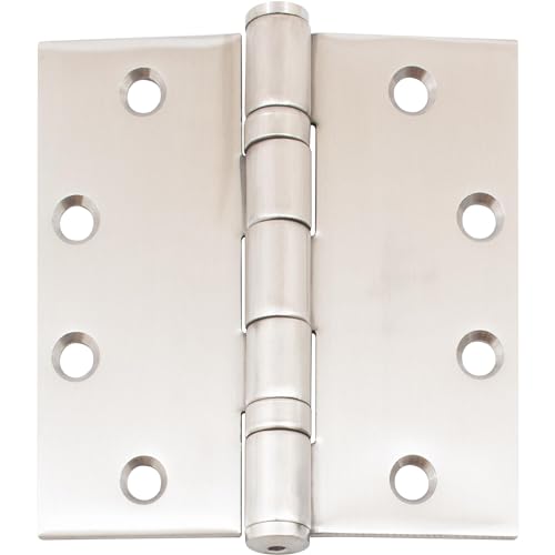 Commercial Grade Ball Bearing Hinge, 4-1/2 Inches, Square Corner, 134 Gauge, Satin Stainless Steel by Stone Harbor Hardware
