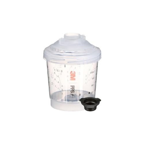 Image of 3M PPS Series 2.0 Vented Spray Cup Kit, Mini, 26261, Ready to Use Vented Cup, Includes 8.5 fl oz Cup, Lids with a 200 Micron Filter Built in for Easy-to-use for Automotive
