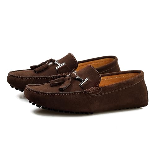 Fashion Mens Handmade Suede Leather Casual Loafers Shoes Plus Size Soft Comfortable Driving Walking Shoes3