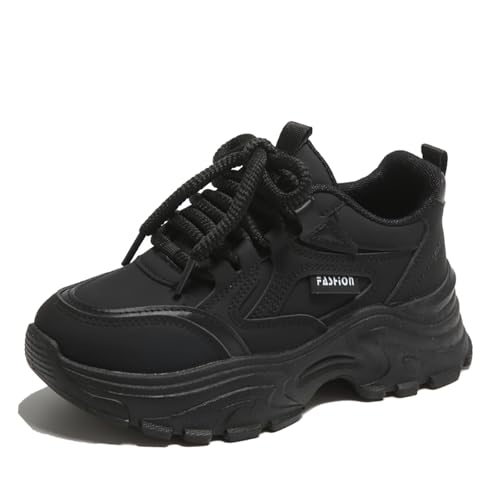 Chunky Sneakers for Women Fashion Platform White Leather Casual Dad Shoes Comfortable Non-Slip Wedge Walking Sport Driving Workout Shoes