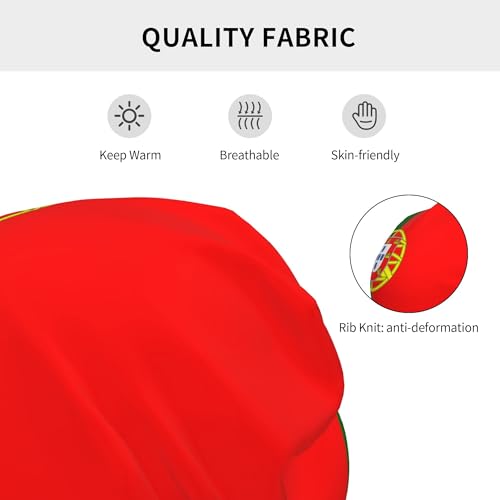 Portugal Flag Children Hip Hop Knitted Hat Kids Elastic Leisure Knit Cap Warm Sleep Beanies Black3