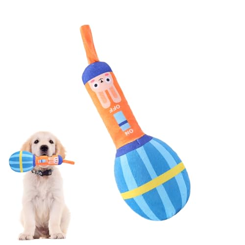 Micrófono Puck Loght - Juguete Convicto Suave, Juguete Interactivo Flexible Para Mascotas, Juguete De Audio Con Forma De Micrófono | CUPPO CUCO CUCO DOGO CANGE OUTDOOR