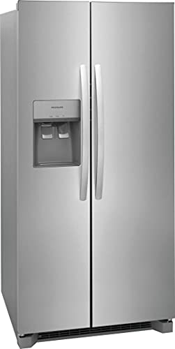 Frigidaire 33" Side-by-Side Refrigerator with 22.2 cu. ft. Total Capacity, Air Filter, LED Interior Lighting, Ice Maker in Stainless Steel on Fridge.com
