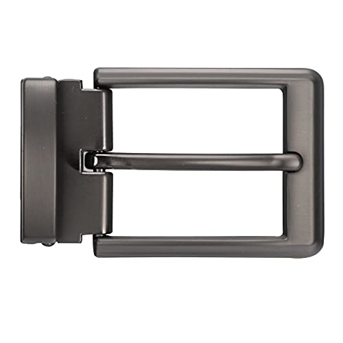 [BIGHAS] ベルト メンズ ピン式 3.5cm バックル 単品 本革 ベルト サイズ調整可能 ビジネス カジュアル兼用 バックルのみ ベルトのみ 交換用 箱付き (バックル, 022黒)