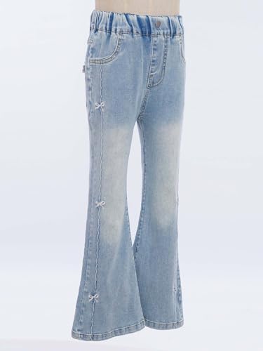 Flared Jeans for Girls Casual Stretchy Denim Bell Bottoms Pants Kids High Waist Slim Fit Trousers with Pockets4