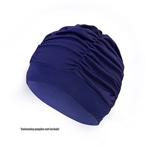 Fabric Swimming Cap Pleated Swimming Hat Women Swim Cap for Long Hair Elastic Turban Cancer Headwear Bathing Shower Cap for Swim Pool Beach Spa Travel Holiday - Image 4