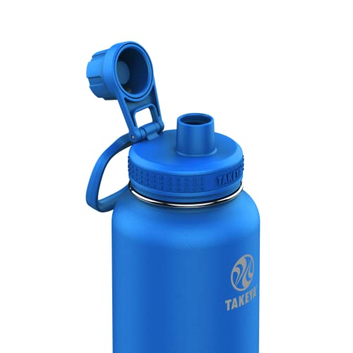Takeya Actives Insulated Stainless Steel Water Bottle With Spout Lid, 32 Ounce, Cobalt #TOP1