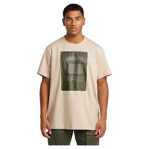 G-Star Para Hombre Camiseta Burger Box Rain Loose, Beige Dk Brick D26478-C336-1214 , M G-Star Para Hombre Camiseta Burger Box Rain Loose, Beige Dk Brick D26478-C336-1214 , M