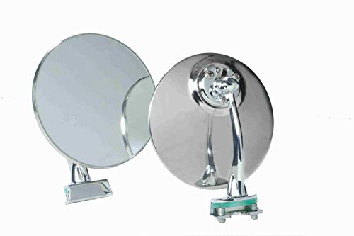 Rétroviseur latéral rond chromé universelle avec pince pour voiture classique gauche ou droite