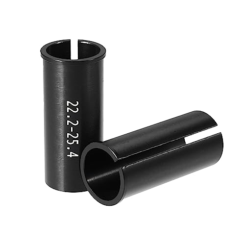 X AUTOHAUX 2 Pcs 22.2mm to 25.4mm Bike Seat Post Tube Adapter Reducing Sleeve, Black