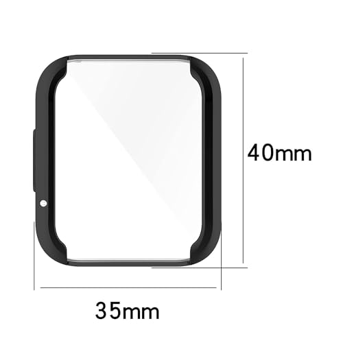 Image of Removable Screen Protector Watch Case Cover Compatible with Amazfit | Realme | Redmi Anti Scratch 360 Full Bumper Cover Shockproof Cases for Men and Women (Redmi Watch 2 Lite (Black))