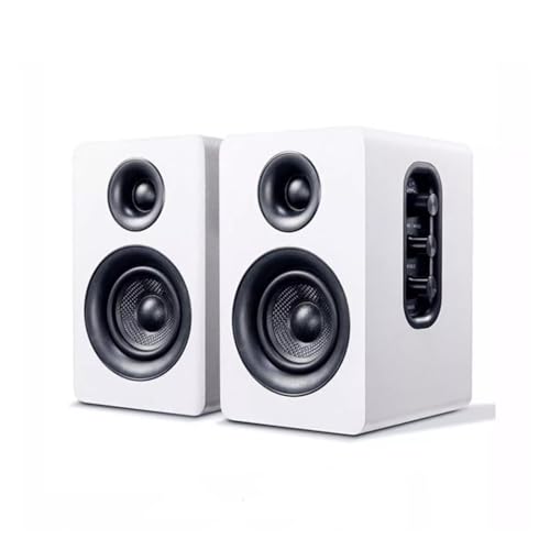 Altavoz activo para juegos con sonido de alta fidelidad y estantería de madera en azul y blanco