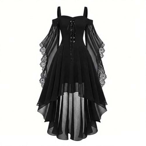 Halloween Witch Dress Girls Off the Shoulder Mesh Gothic Halloween Costume - image 4
