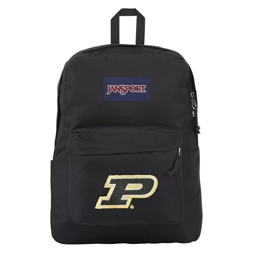 Image of JanSport NCAA Officially Licensed Backpack, Purdue Boilermakers, Superbreak Plus with Padded 15'' Laptop Sleeve, Spacious Computer Bag for Men & Women, Durable Daypack with Bottle Pocket, Black