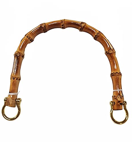 2 Manici per Borse in Bamboo con Anelli in Metallo...