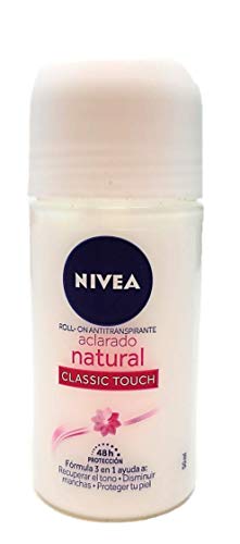 NIVEA Deodorant for women Aclarado Natural Antiperspirant Roll-On 1.7oz/50ml (pack of 3)