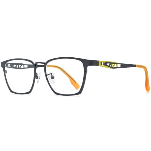Image of FONEX Pure Titanium Glasses Frame Men Square Magnet Clip On Eyeglasses with Polarized Lens