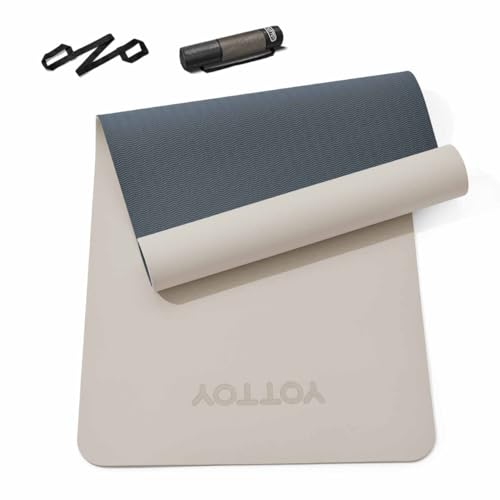 Image of Yoga Mat,Non-Slip TPE Exercise Mat(1 /4 Inch) for Pilates, Fitness & Barefoot Workouts, Home Gym Studio with Strap & Bag