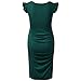 Bhome Maternity Dress Flying Sleeve Casual Pregnancy Summer Dresses Green M