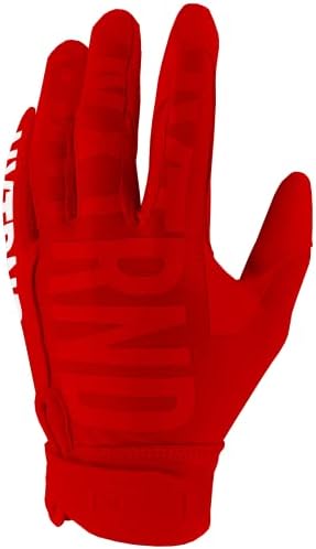Nxtrnd G1 Pro Football Gloves, Men's & Youth Boys Sticky Receiver Gloves (Red, Small)