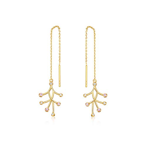 Boucles d'oreilles en Zircon argent 925 style long au design féerique et moderne