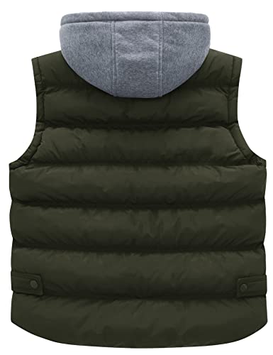 wantdo Men's Big and Tall Puffer Vest Warm Winter Vest Quilted Sleeveless Winter Coat with Detachable Hood2