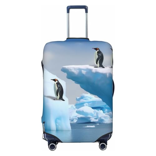 Penguins On The Iceberg Luggage Cover Washable Stretch Suitcase Protector Anti-Scratch Travel Luggage Sleeve Elastic Baggage Cover Fits 18-32 Inch