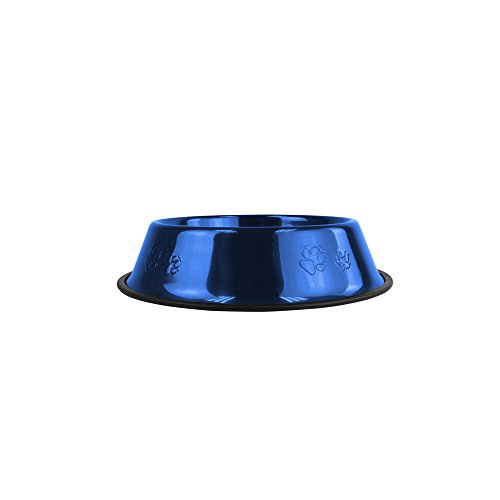 Platinum Pets Non-Tip Stainless Steel Dog Bowl, 28 Oz, Sapphire Blue, Medium