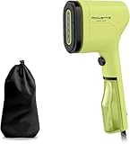 Rowenta Pure Pop - Cepillo de vapor de 1300 W con salida de vapor de hasta 20 gr/min que plancha y purifica, elimina pelusas y pelo, cabezales reversibles, diseño para viaje, color lima, DR2025F0