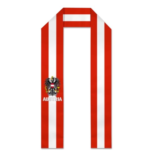 Vintage Austria Austrian Flag Graduation Stole Sash Shawl for Men Women Thickened Scarf Flattenedfor International Students Teachers Study Aboard Graduate Gift 72 inches Unisex