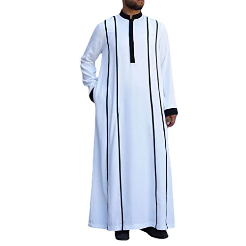Traditional Muslim Clothing Eid Middle East Jubba Thobe Men Thobe Men Robes with Long Sleeves Round Collar Robes Gifts2