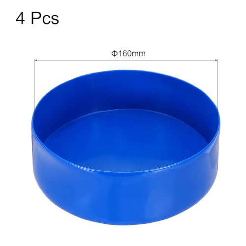 Image of uxcell 4pcs Rubber End Caps 160mm(6.3 Inch) ID Vinyl Round End Cap Cover Screw Thread Protectors Blue, 50mm Height