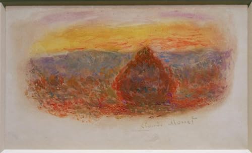 Impression peinture huile Monet Meule Soleil Couchant tableau de arts déco 60x90