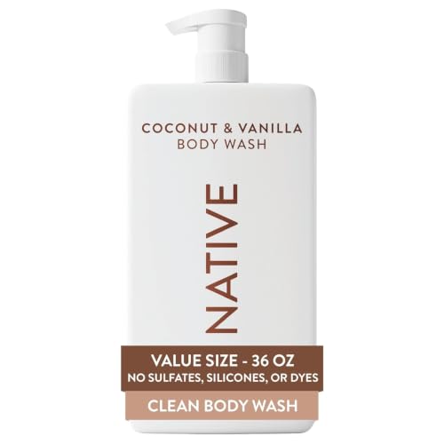 Native Clean Body Wash for Women & Men, Coconut & Vanilla Scent, 36 fl oz