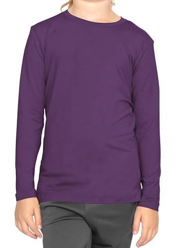 Image of Shirts for Girls Long Sleeve Crew Neck Top, Hoodie or 3 /4 Sleeve Soft Stretch Kids Lightweight Size 2-16