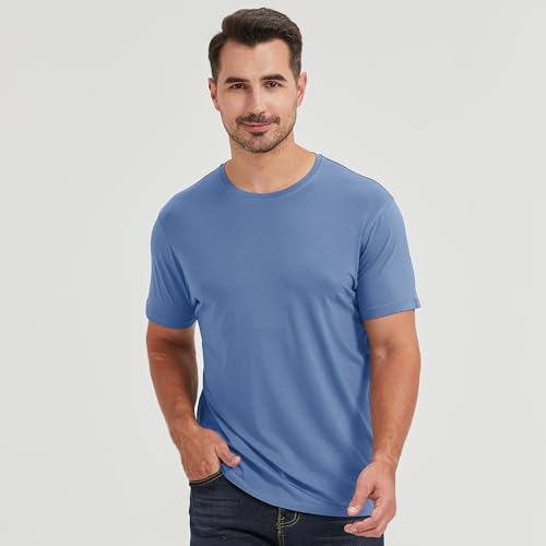 Image of netdraw Men's Ultra Soft Bamboo Viscose Cotton T-Shirt S-3XL | Moisture Wicking, Lightweight, Cool-Touch, Everyday Casual, Lounge, Sleep & Undershirt