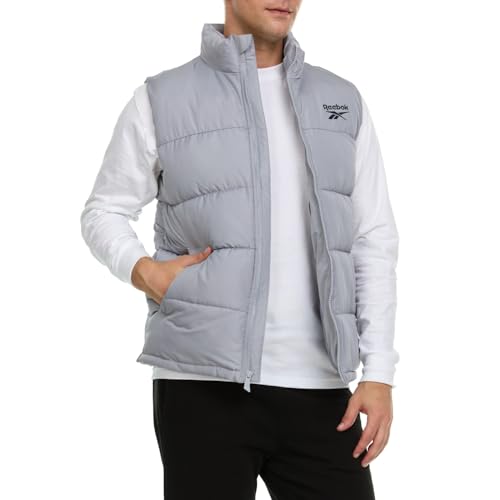 Reebok Mens Puffer Vest - Full Zip Midweight Thick Insulated Sleeveless Jacket for Men - Outdoor Quilted Puffer Winter Vest3