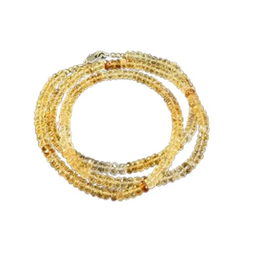 Collier de perles de citrine LKBEADS forme pneu jaune 6mm de 66cm pour lithothérapie