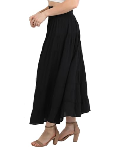 Angie Women's Tiered Maxi Skirt with Smocked Waistband2