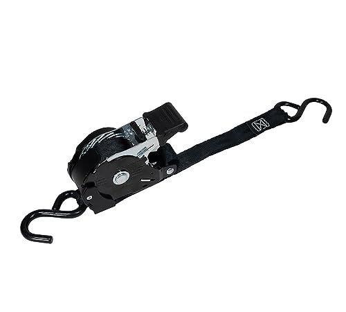 Mytee Products RS112RX4-AMZ 4 Auto Retract No-Ratcheting Ratchet Straps | 1 Inch X 12' Retractable Ratchet Straps With Coated S Hook Tiedowns thumb #5